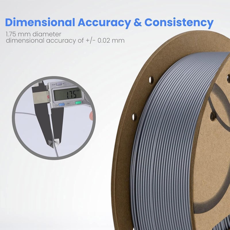 ELEGOO PLA Filament 1.75mm White 4KG, 3D Printer Filament Bulk Dimensional Accuracy +/- 0.02mm, 4 Pack 1kg Cardboard Spool(2.2lbs) 3D Printing Filament Fits for Most FDM 3D Printers - Image 3